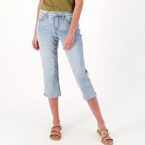 NEW NWT! NYDJ CURVES 360 SLIM STRAIGHT CROPPED JEANS CAPRI STRETCH HIGH RISE 18